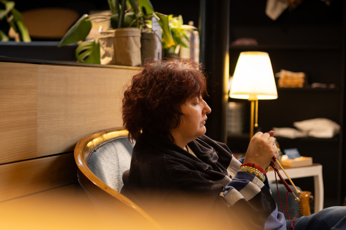 Strick-Café in unserer Markthalle Bärau